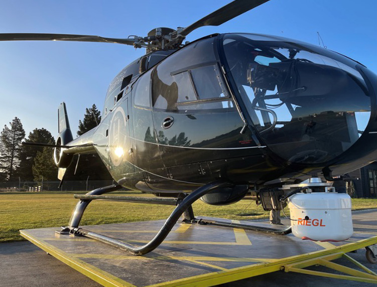 Riegl VUX-240 Lidar mounted onto the EC120 Helicopter for Aerial Lidar
